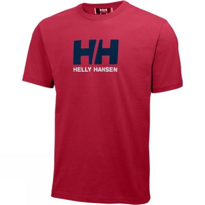 Playeras Helly Hansen Logo Hombre Rojas - Chile TGZ954623